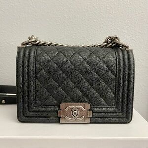 Black Quilted Boy Style Bag